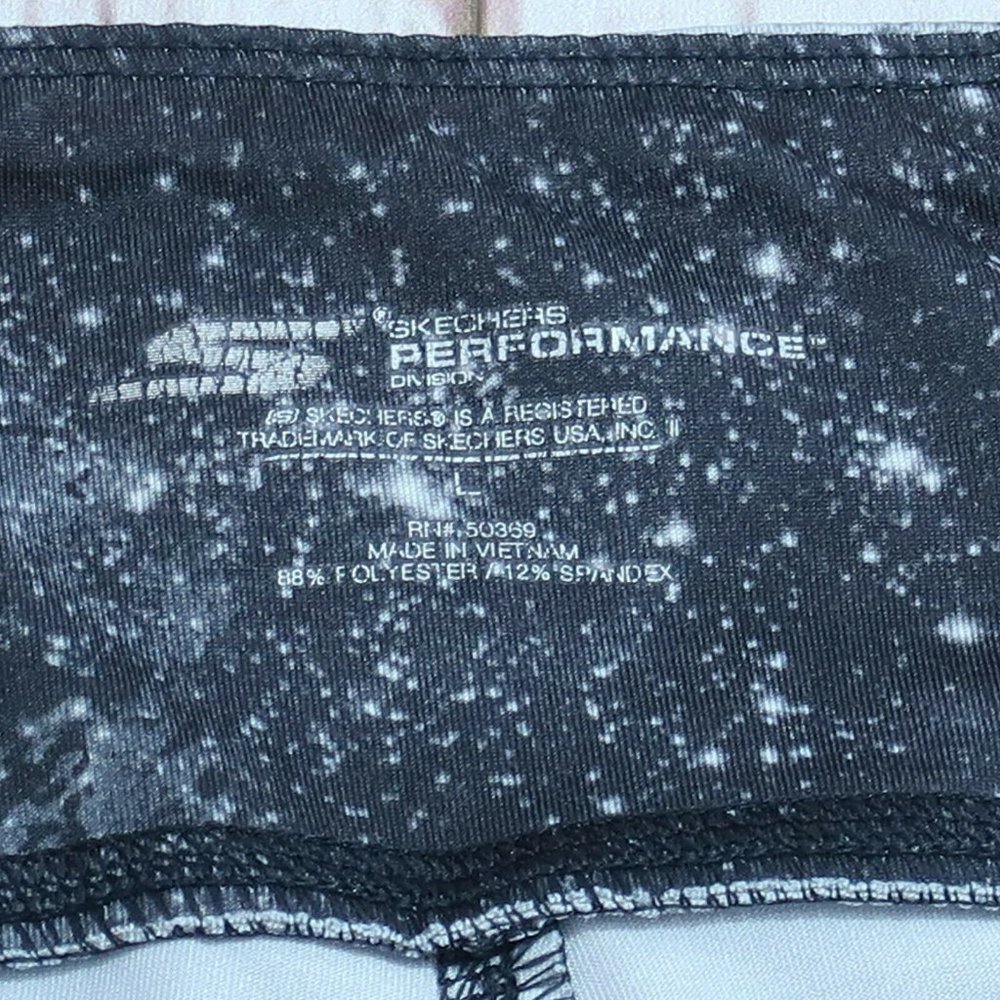Skechers Galaxy Black White Workout Gym Leggings Woemns Size Large - Picture 4 of 7